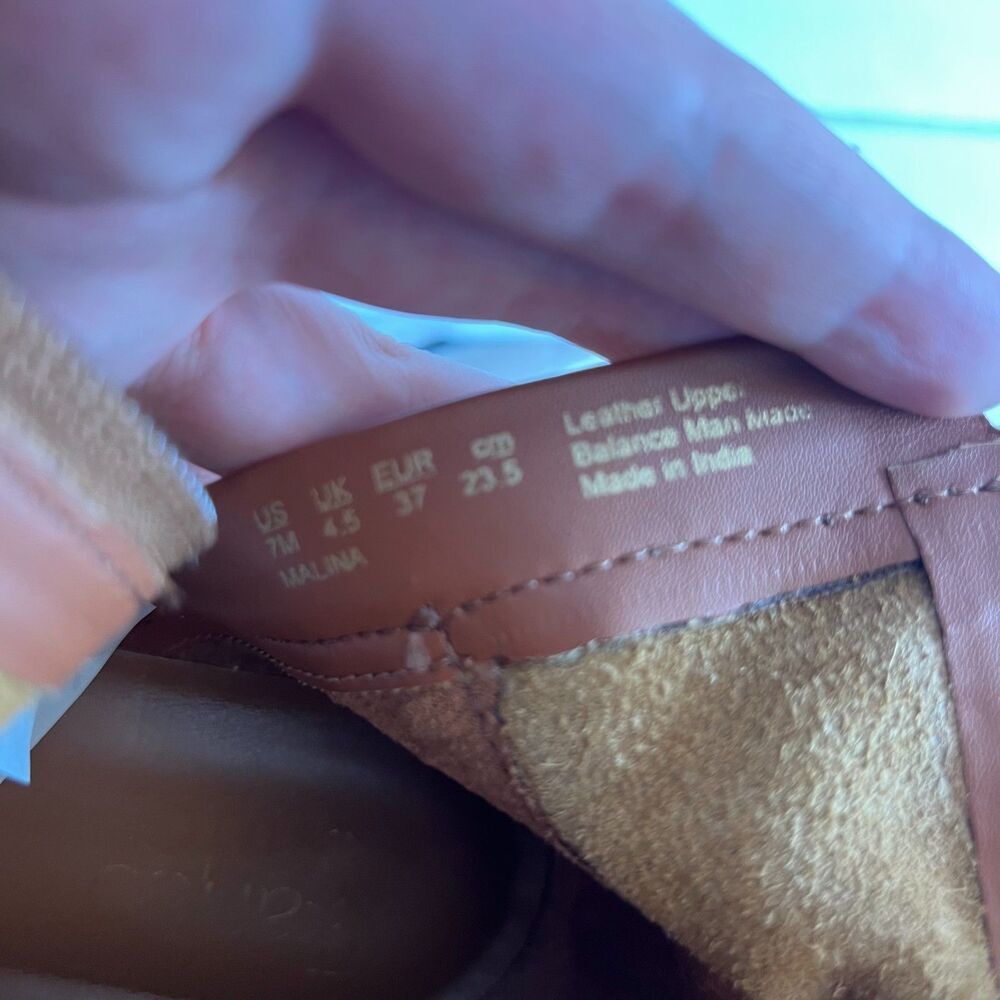 Franco Sarto Malina Tan Suede Ankle Boots Light Brown Booties Women's Size 7 - Picture 7 of 12